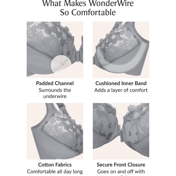 Glamorise Plus Size Front-Closure Cotton Wonder
Underwire white Bra Size: 36B - Picture 4 of 6